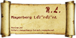 Mayerberg Lóránt névjegykártya